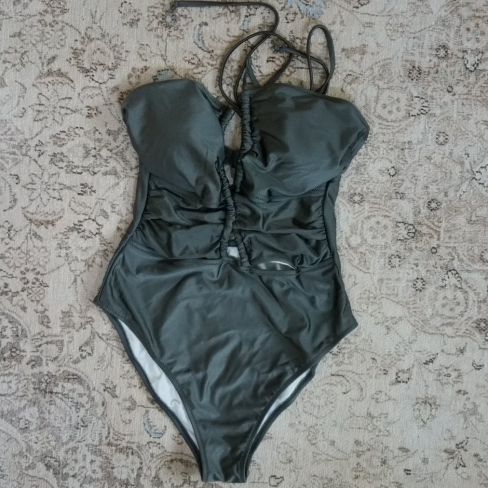 Metallic One-Piece with Cutouts